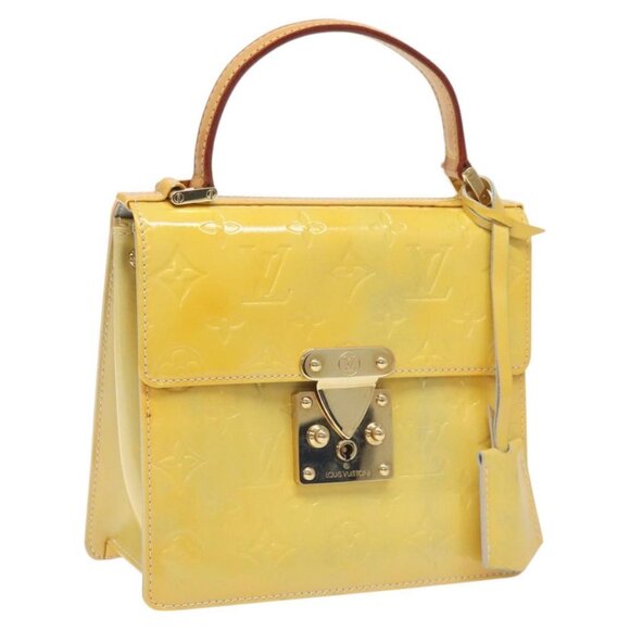 LOUIS VUITTON Monogram Vernis Spring Street Hand Bag Gris M91029 LV Auth ep7592